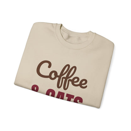 Coffee and Cats That's All I Need Sweatshirt, Cat Lover Crewneck