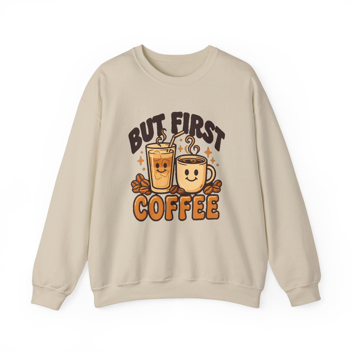 But First Coffee Sweatshirt, Retro Coffee Lover Crewneck