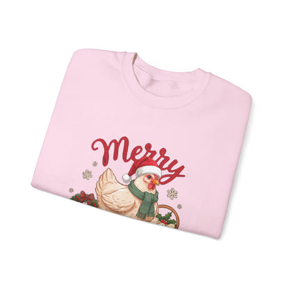 Merry Cluckmas Sweatshirt, Chicken Christmas Crewneck, Chicken Mom Gift