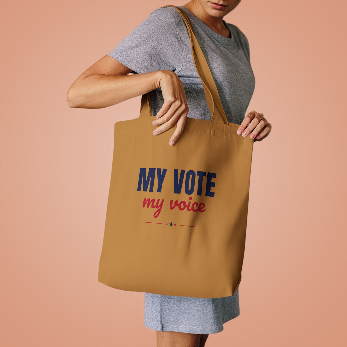 My Vote My Voice Tote Bag, Vote Canvas Tote Bag