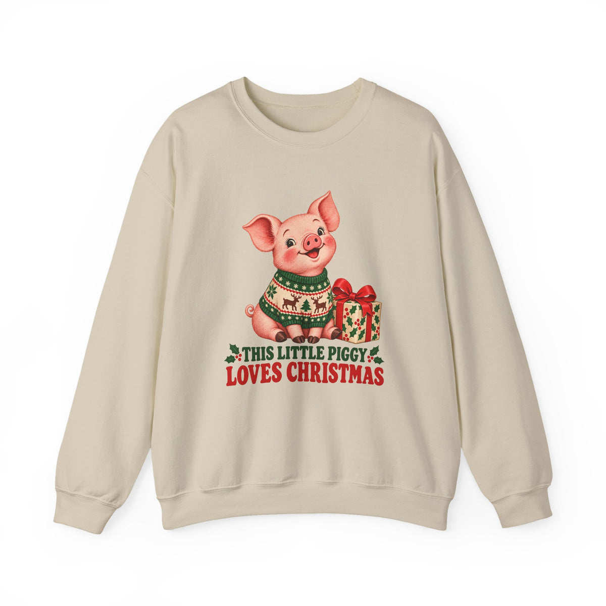 This Little Piggy Loves Christmas Sweatshirt, Pig Christmas Crewneck Sweatshirt