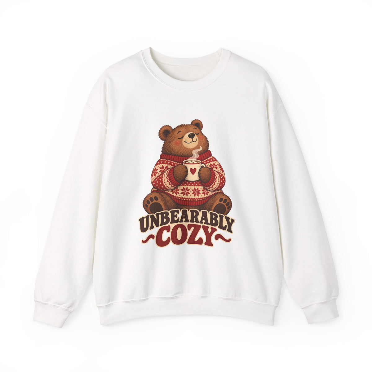 Unbearably Cozy Bear in a Sweater With Cocoa Sweatshirt