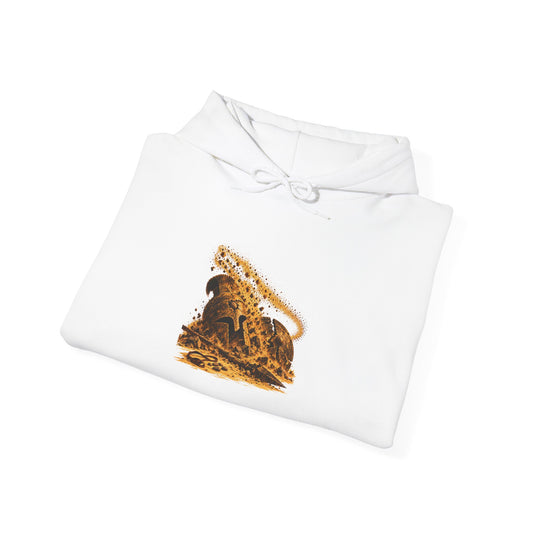 The Giant and the Sling Hoodie, Symbolic Fine Art Hooded Sweatshirt, By Xudeyda