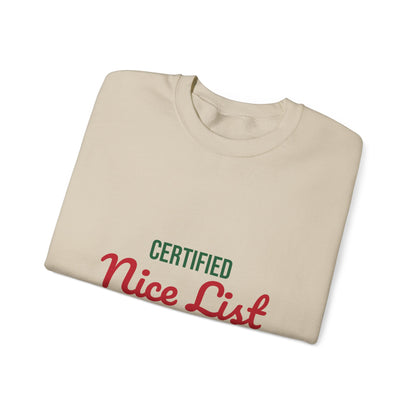 Certified Nice List Sweatshirt, Christmas Crewneck, Nice List Sweatshirt