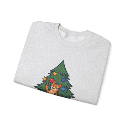 Ornament Inspector Christmas Cat Sweatshirt, Ornament Inspector Cat Crewneck Sweatshirt