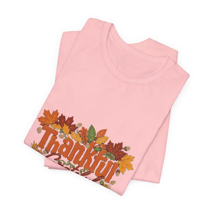 Thankful Grateful Blessed Shirt, Fall Thanksgiving T-Shirt, Autumn Leaves Tee
