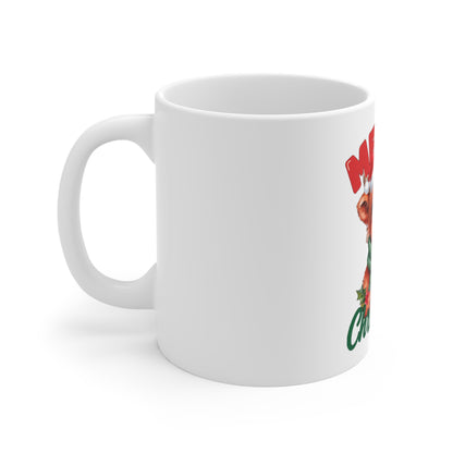 Merry Christmoos Mug, Highland Cow Christmas Coffee Mug 11oz