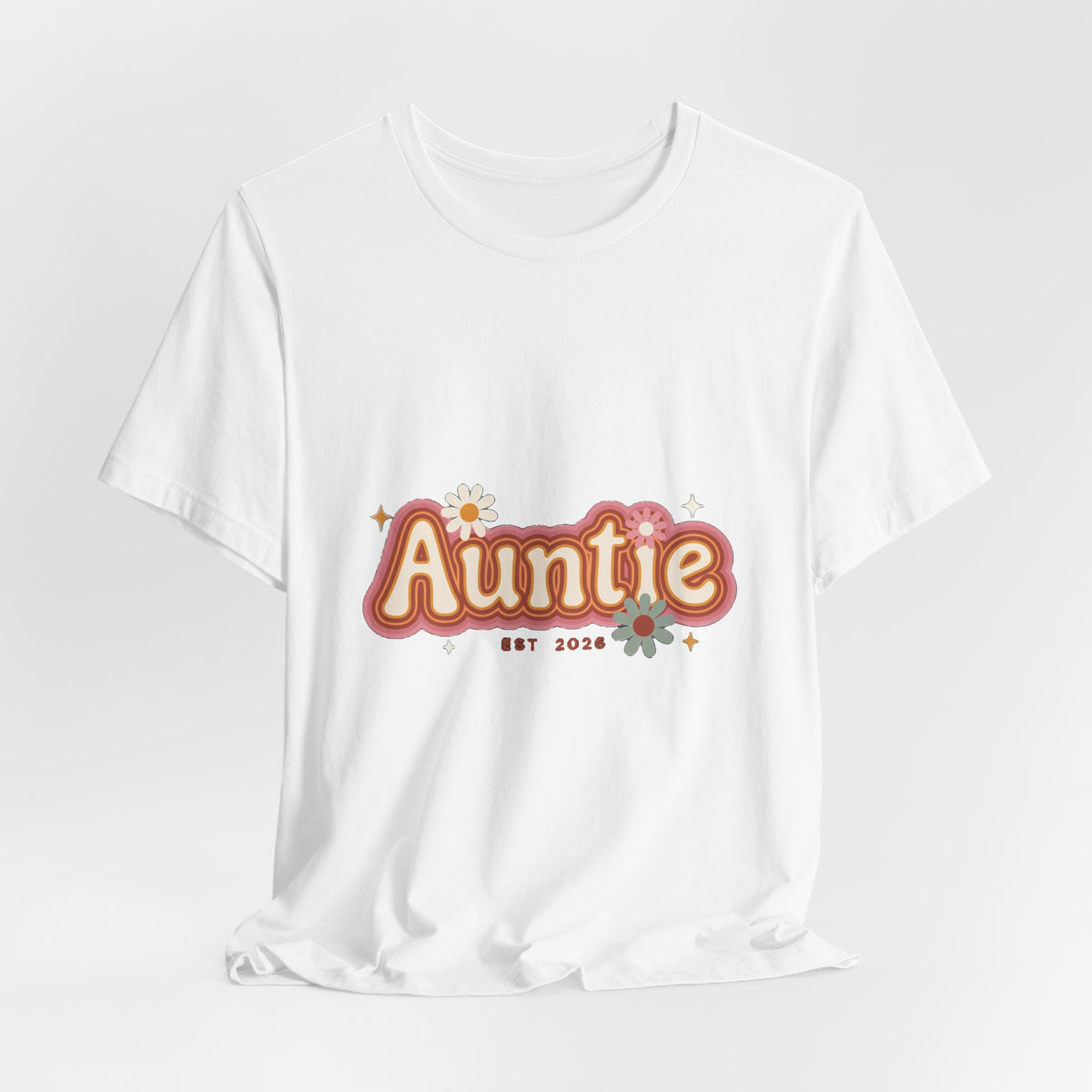 Auntie Est 2026 Shirt, Retro New Aunt T-Shirt, Pregnancy Announcement Gift for Aunt