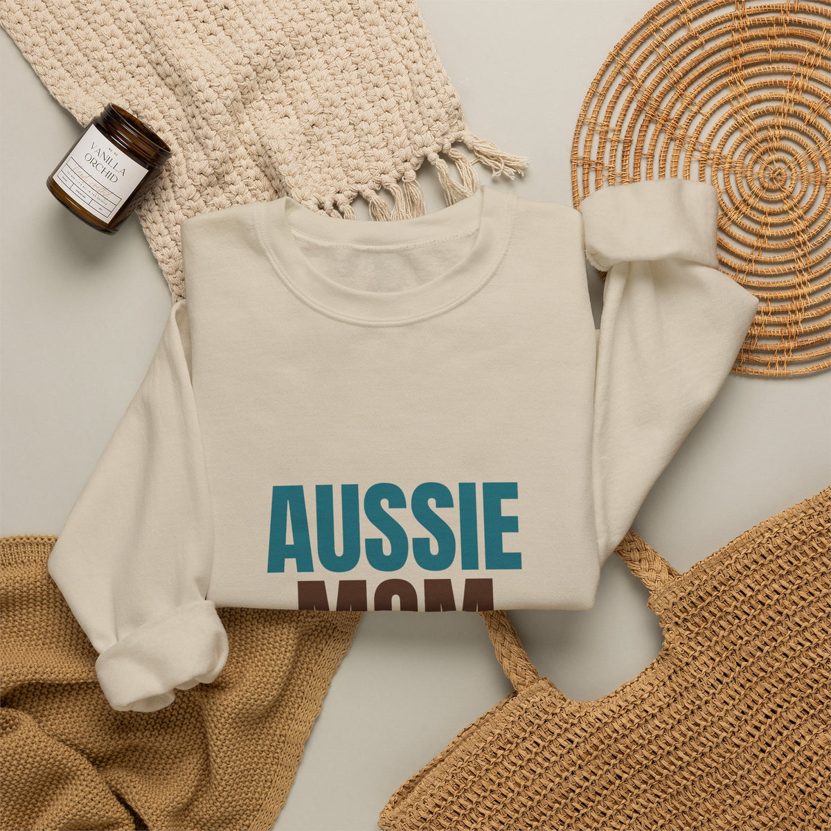 Aussie Mom Herding My Heart Since Day One Sweatshirt, Aussie Mom Crewneck Sweatshirt