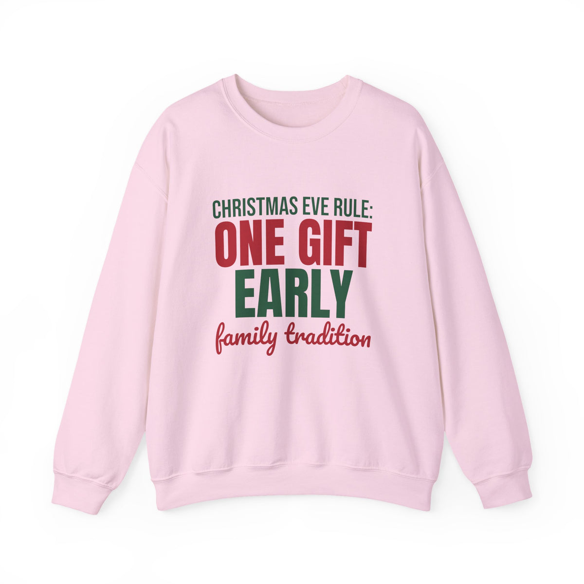 Christmas Eve Rule One Gift Early Family Tradition Sweatshirt, Christmas Eve Crewneck Sweatshirt