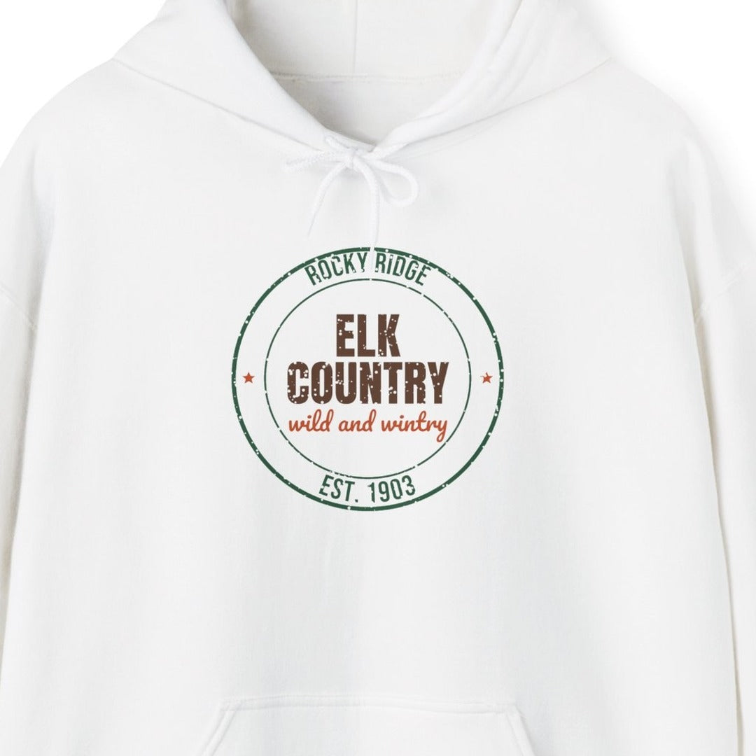 Rocky Ridge Elk Country Est. 1903 Hoodie, Vintage Elk Country Hoodie lifestyle