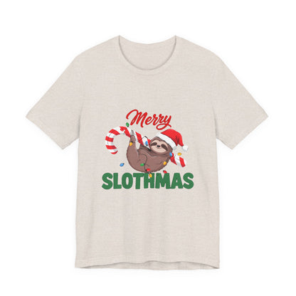 Merry Slothmas Shirt, Funny Sloth Christmas T-Shirt, Lazy Holiday Tee