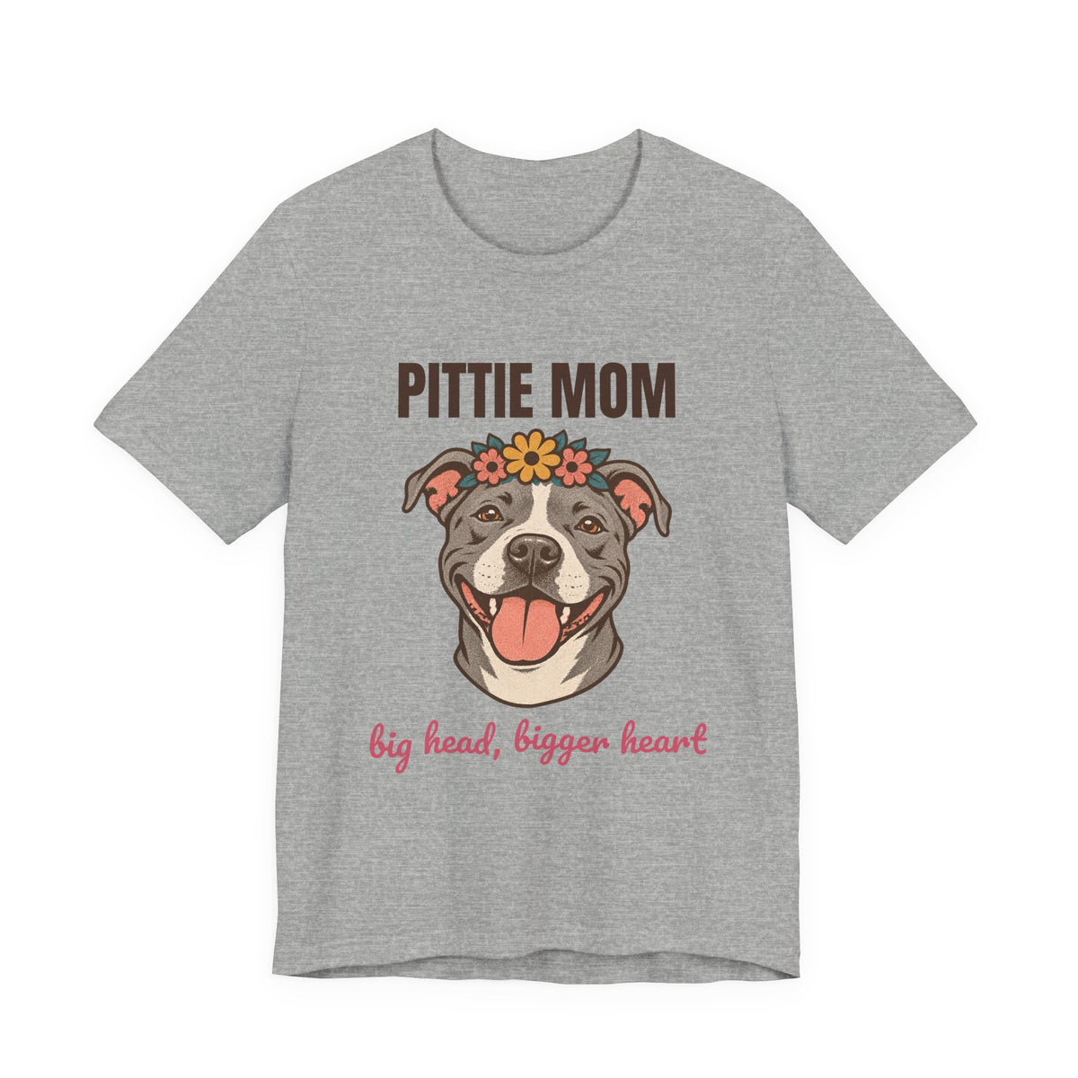 Pittie Mom Big Head Bigger Heart Shirt, Retro Pittie Mom T-Shirt, Vintage Pittie Mom Gift
