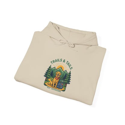 Trails and Tails Hoodie, Dog Hiking Hooded Sweatshirt