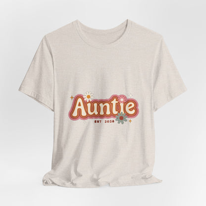Auntie Est 2026 Shirt, Retro New Aunt T-Shirt, Pregnancy Announcement Gift for Aunt