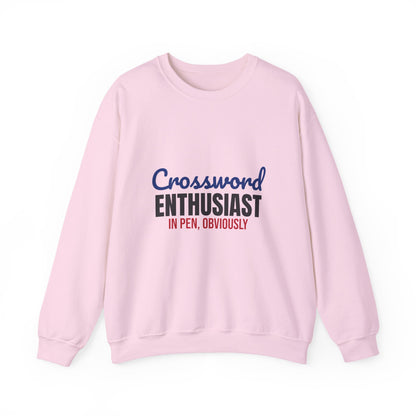 Crossword Enthusiast In Pen Obviously Sweatshirt, Crossword Enthusiast Crewneck Sweatshirt