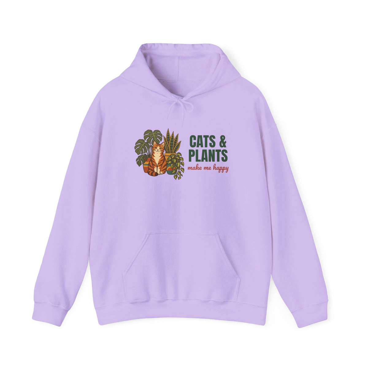 Cats and Plants Make Me Happy Hoodie, Vintage Cats and Plants Hoodie