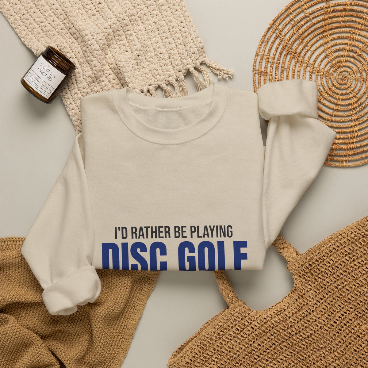 Rather Be Playing Disc Golf Chains and Trees Sweatshirt, Disc Golf Crewneck Sweatshirt