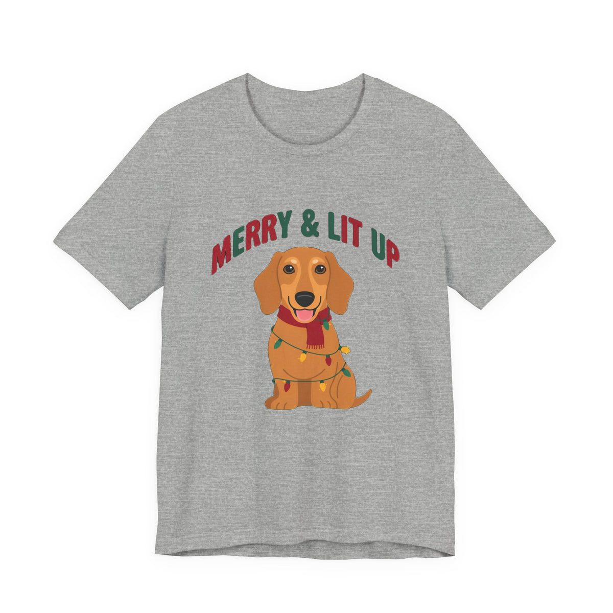 Merry and Lit Up Dachshund Christmas Lights Shirt, Dachshund Christmas Lights T-Shirt
