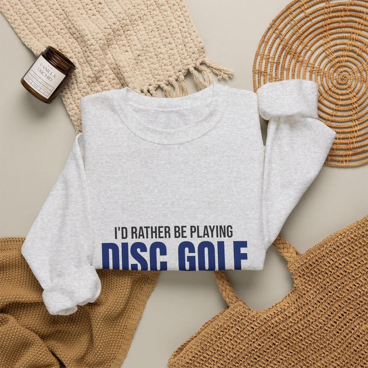 Rather Be Playing Disc Golf Chains and Trees Sweatshirt, Disc Golf Crewneck Sweatshirt