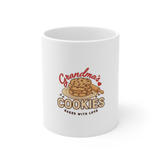 Grandma's Cookies Baked With Love Mug, Baking Grandma Coffee Mug 11oz