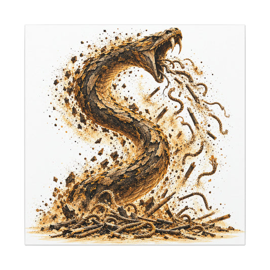 The Staff and the Serpent Canvas Wall Art, Symbolic Fine Art Print, By Xudeyda