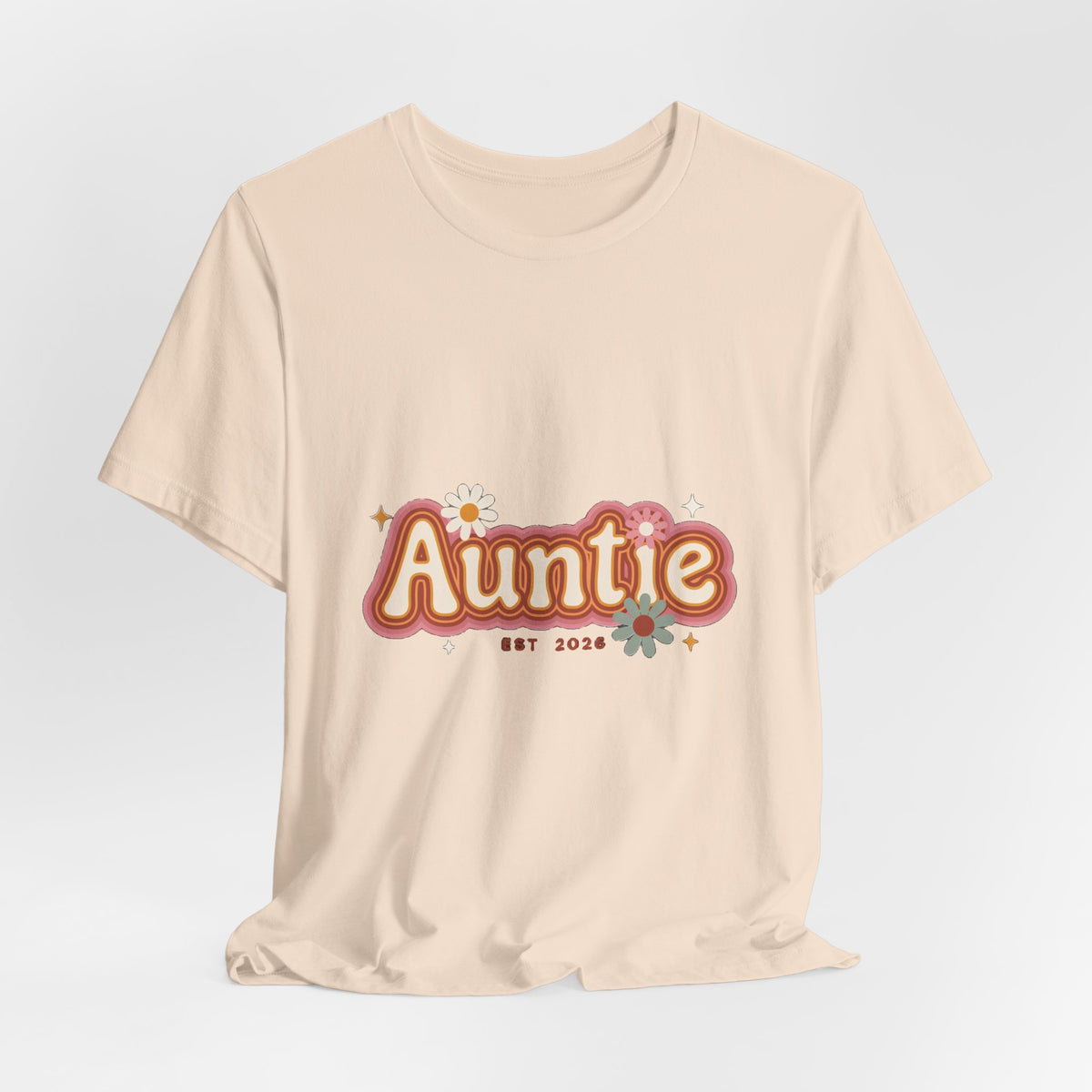 Auntie Est 2026 Shirt, Retro New Aunt T-Shirt, Pregnancy Announcement Gift for Aunt