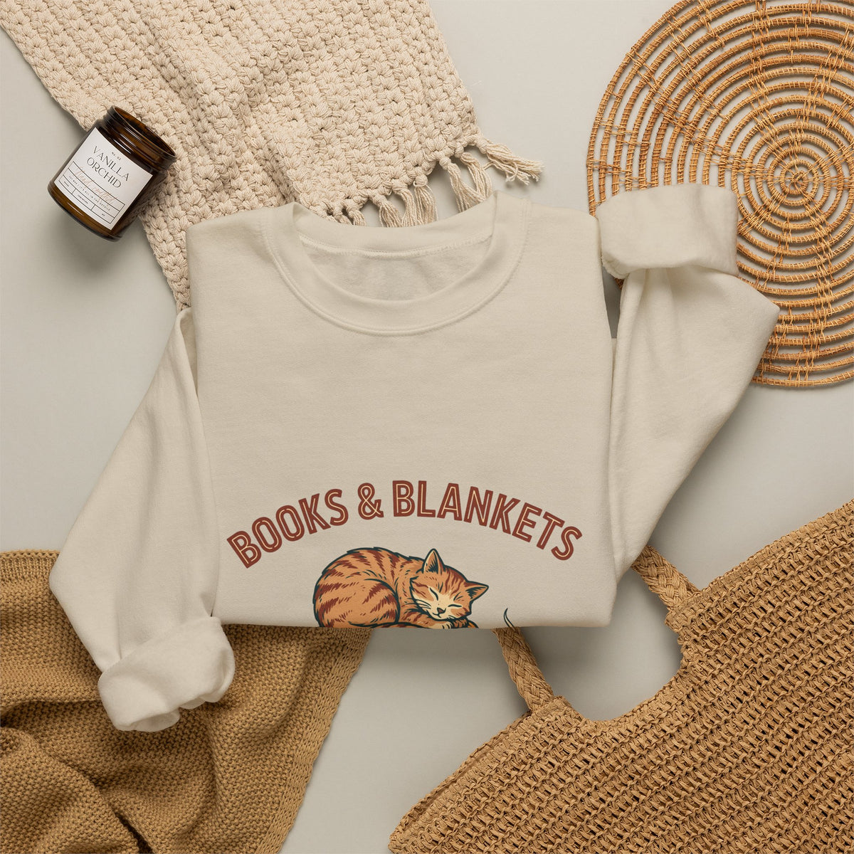 Books and Blankets Sweatshirt, Book Lover Crewneck, Bookish Sweatshirt