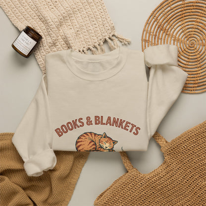 Books and Blankets Sweatshirt, Book Lover Crewneck, Bookish Sweatshirt