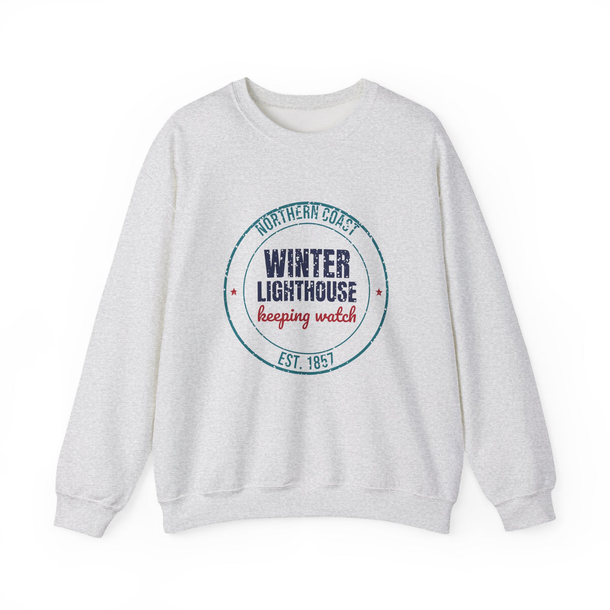 Northern Coast Winter Lighthouse Est. 1857 Sweatshirt, Vintage Winter Crewneck Sweatshirt