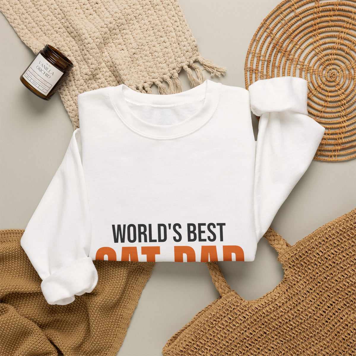 World's Best Cat Dad Sweatshirt, Cat Dad Crewneck