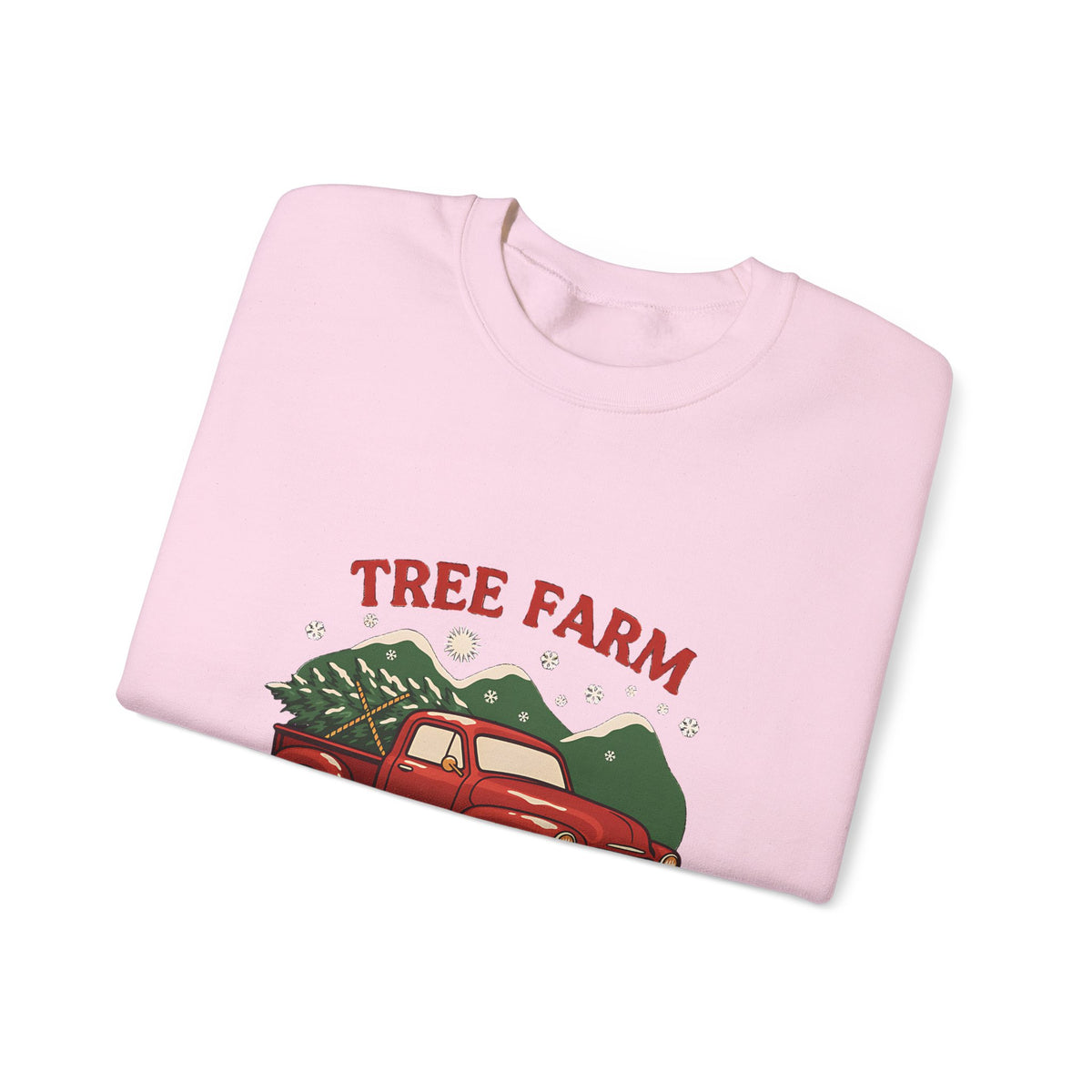 Christmas Tree Farm Sweatshirt, Vintage Red Truck Christmas Crewneck, Cozy Holiday Sweater