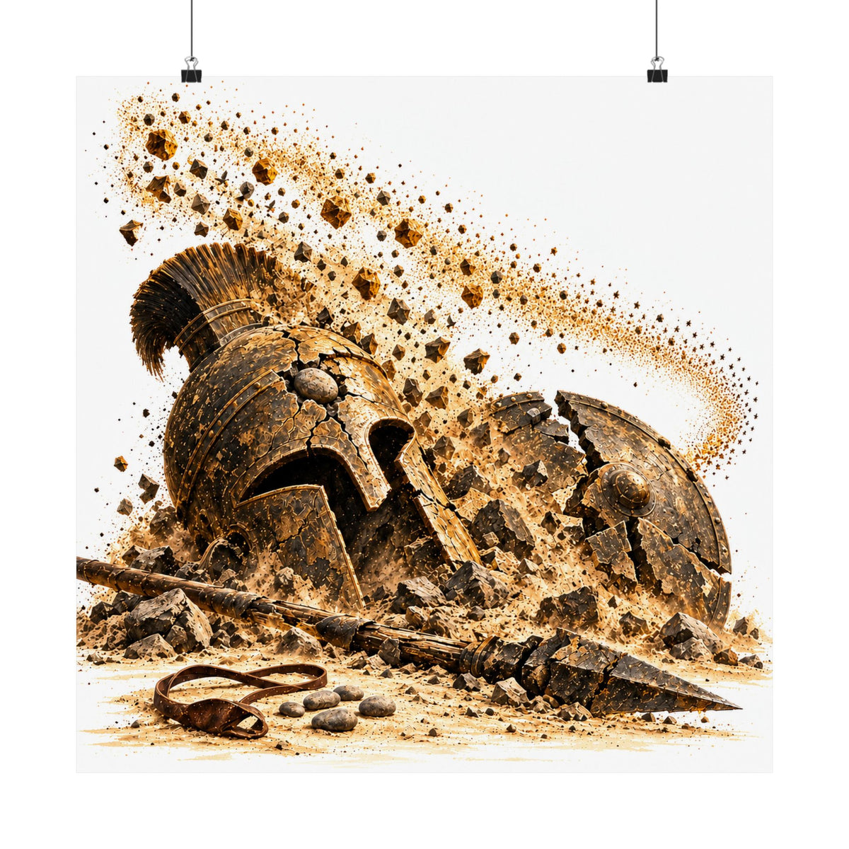 The Giant and the Sling Art Print Poster, Symbolic Fine Art Wall Art, By Xudeyda