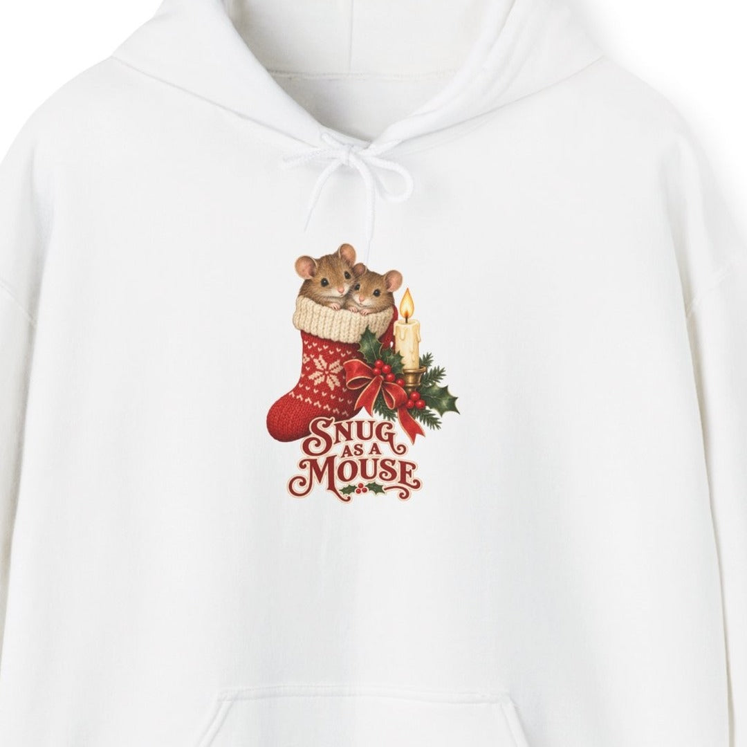 Snug as a Mouse Christmas Stocking Mice Hoodie, Christmas Mice Hoodie lifestyle