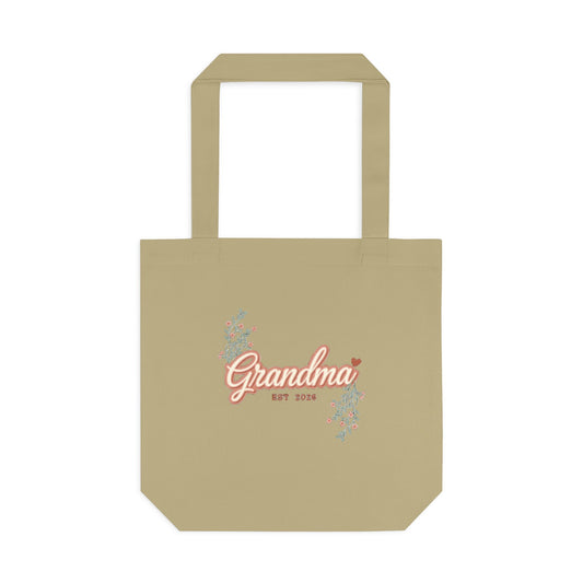 Grandma Est 2026 Tote Bag, New Grandma Canvas Tote, Pregnancy Announcement Gift