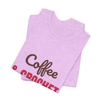 Coffee and Crochet Hooked on Both Shirt, Crochet T-Shirt, Crochet Lover Gift