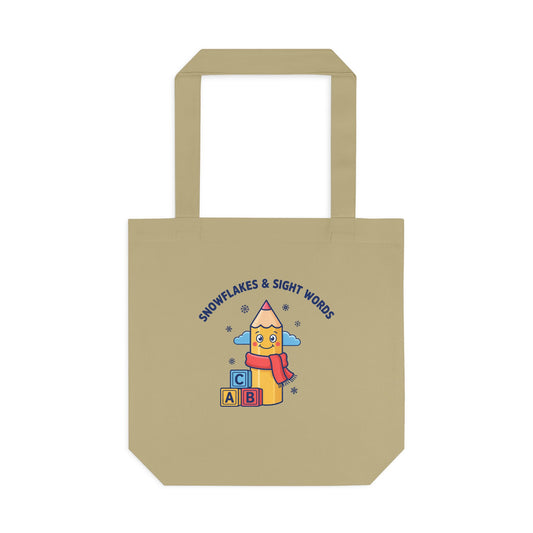 Snowflakes and Sight Words Tote Bag