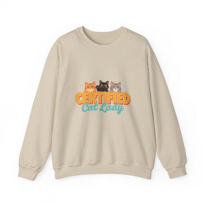 Certified Cat Lady Sweatshirt, Retro Cat Mom Crewneck, Cat Lover Gift