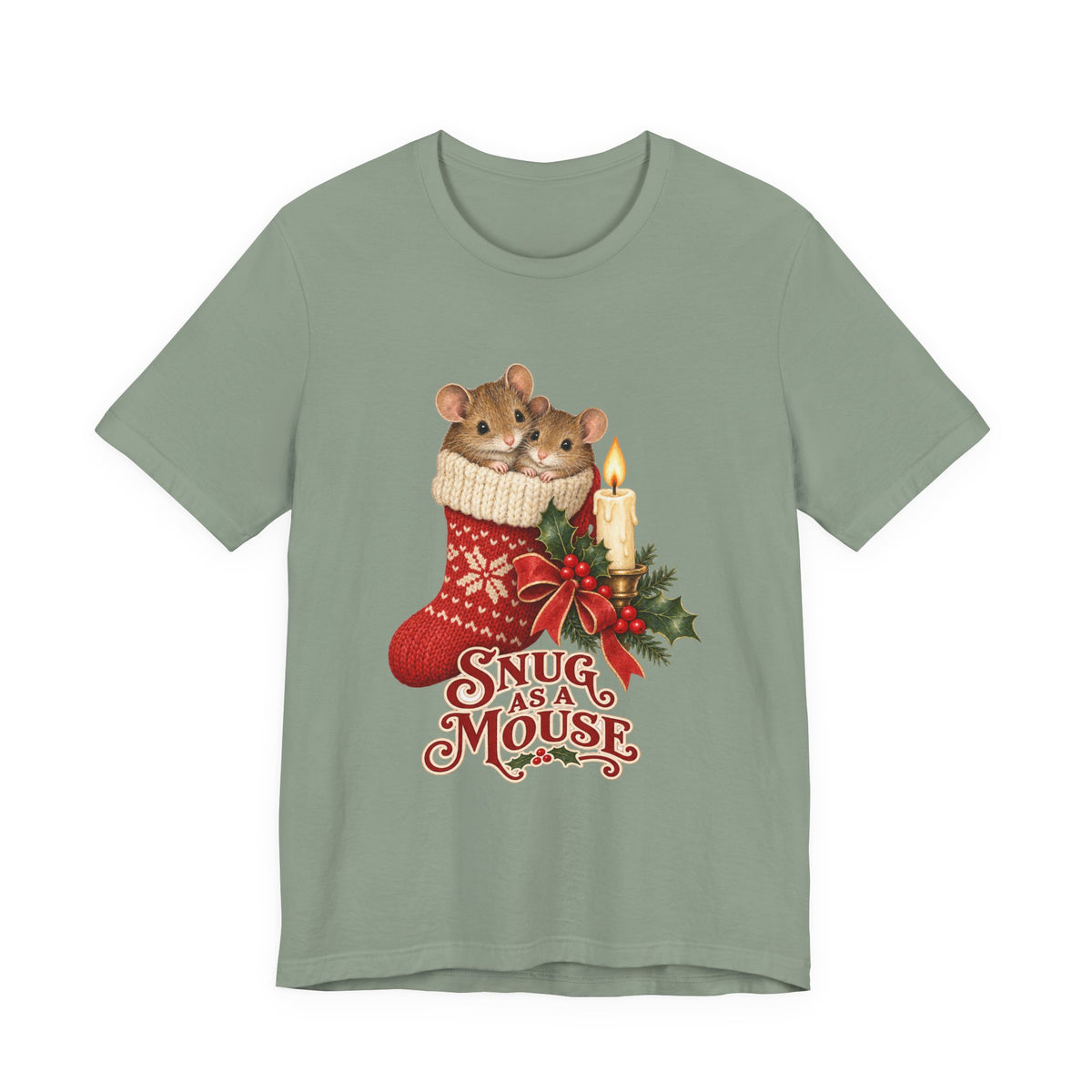 Snug as a Mouse Christmas Stocking Mice Shirt, Christmas Mice T-Shirt, Christmas Mice Gift
