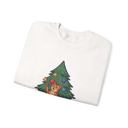 Ornament Inspector Christmas Cat Sweatshirt, Ornament Inspector Cat Crewneck Sweatshirt