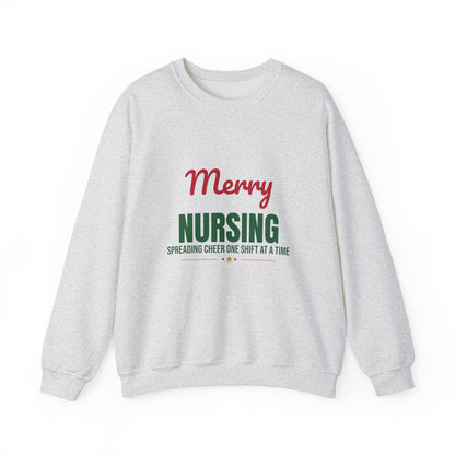 Merry Nursing Spreading Cheer One Shift at a Time Sweatshirt, Nurse Christmas Crewneck, Nurse Gift