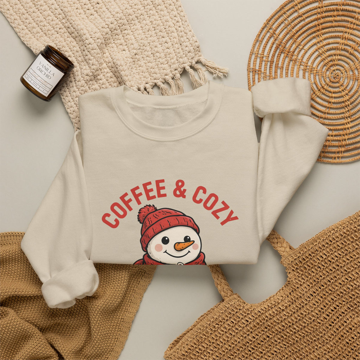 Coffee and Cozy Season Snowman Sweatshirt