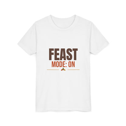 Feast Mode On Kids Shirt, Kids Funny Thanksgiving T-Shirt
