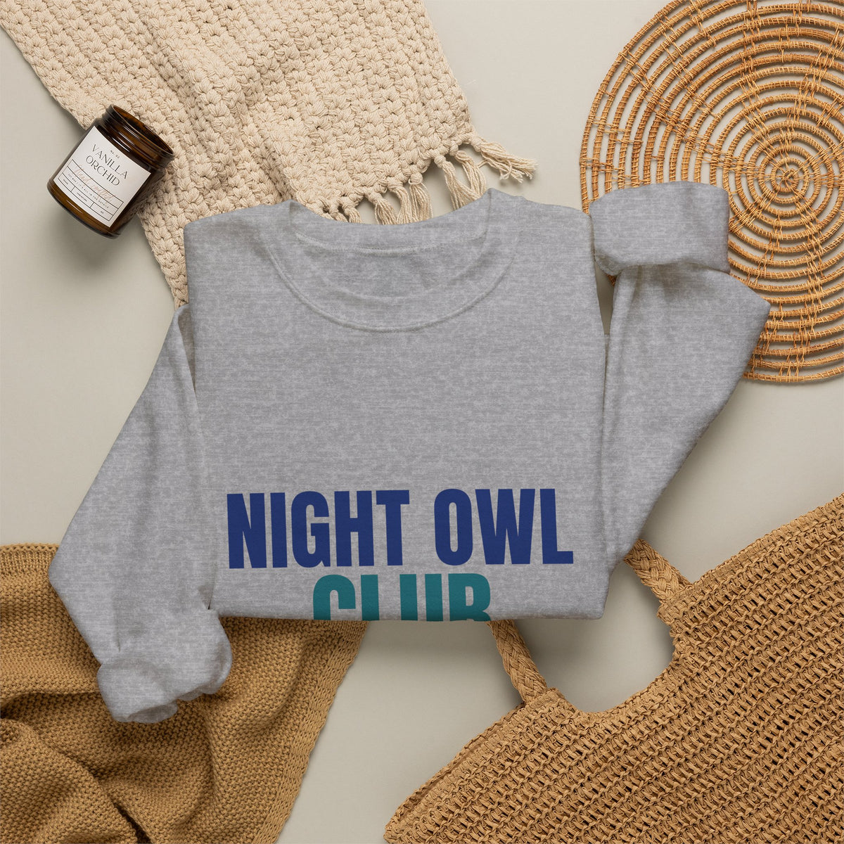 Night Owl Club Awake Past Midnight Sweatshirt, Night Owl Club Crewneck Sweatshirt