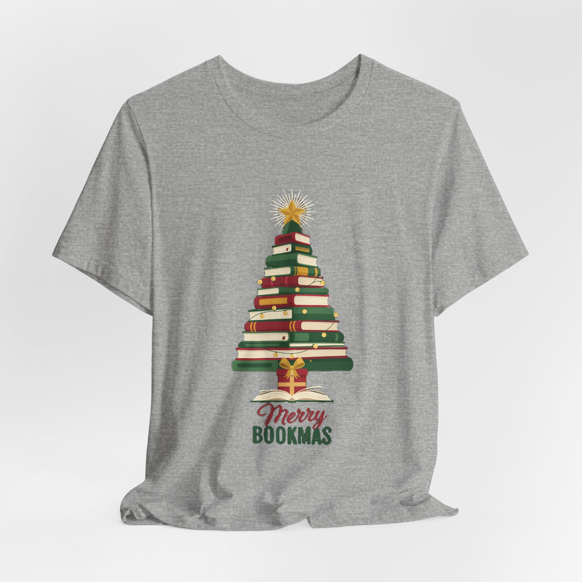 Merry Bookmas Shirt, Book Lover Christmas T-Shirt, Bookish Holiday Tee