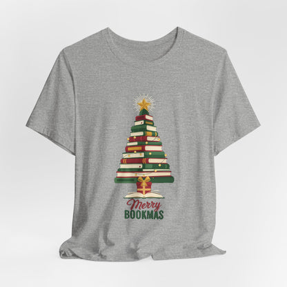 Merry Bookmas Shirt, Book Lover Christmas T-Shirt, Bookish Holiday Tee