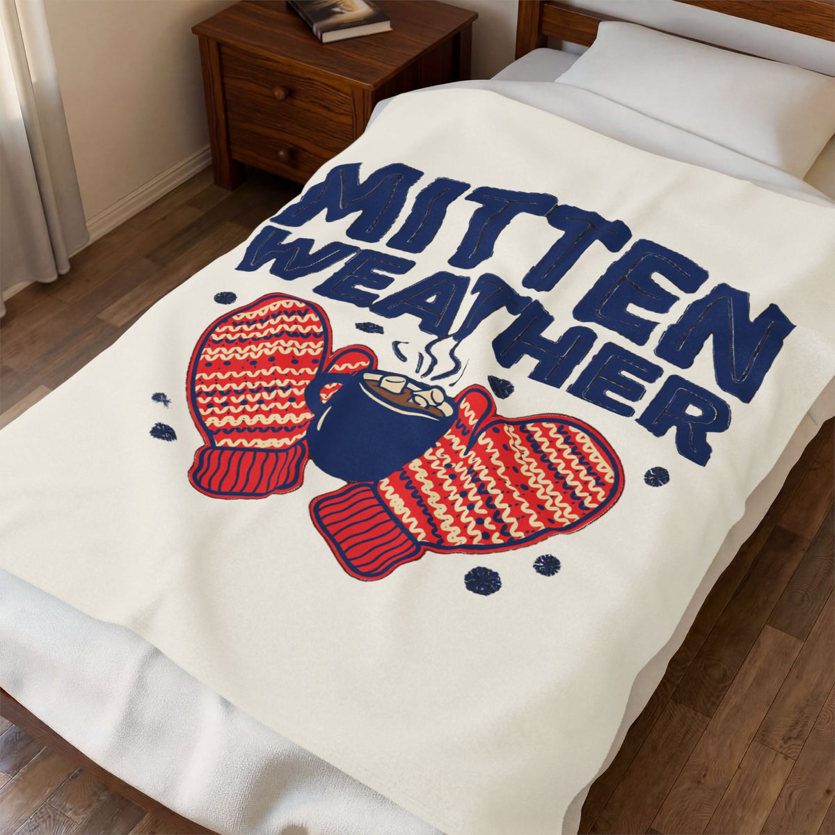 Mitten Weather Christmas Blanket 50x60, Plush Holiday Throw