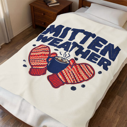Mitten Weather Christmas Blanket 50x60, Plush Holiday Throw