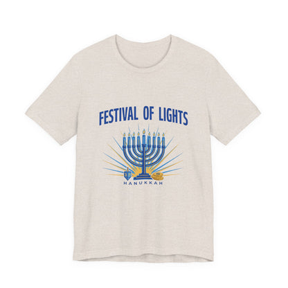 Festival of Lights Hanukkah Shirt, Hanukkah T-Shirt, Menorah Tee