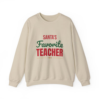 Santa's Favorite Teacher Sweatshirt, Teacher Christmas Crewneck, Teacher Gift
